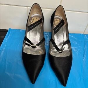 Charles Jourdan Black Heels with Crystal Detail